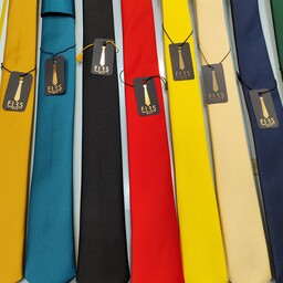 کراوات مردانه ساتن - ارسال رایگان - زرد قرمز سفید زرشکی طوسی سبز کرم سرمه ای رنگ کروات مردونه همراه با دستمال جیب اشانتی
