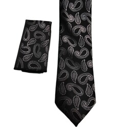 کراوات مردانه طرح دار  ترک کد 44 همراه با دستمال جیب ارسال رایگان