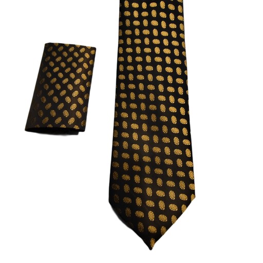 کراوات مردانه طرح دار  ترک کد 43 همراه با دستمال جیب ارسال رایگان