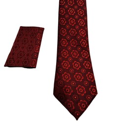 کراوات مردانه طرح دار  ترک کد 47 همراه با دستمال جیب ارسال رایگان