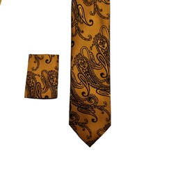 کراوات مردانه طرح دار  ترک کد 36 همراه با دستمال جیب ارسال رایگان