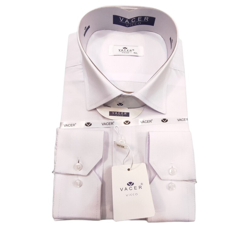 پیراهن مردانه کلاسیک جعبه ای تترون رنگ سفید سایزبندی کامل ارسال رایگان کد 10