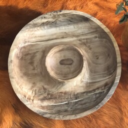 ظرف چوبی مدل چیپس خوری چوب رگه دار افرا قطر 27
