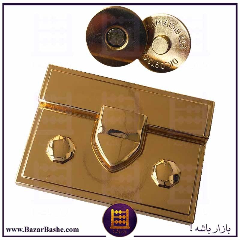 قفل کیف طرح رادیویی مدل آهنربایی رنگ طلایی همراه آهنربا