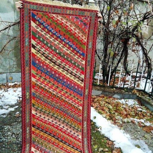 ورنی (گلیم پیچ) کناره پشم دستبافت آذربایجان (200در80) 
