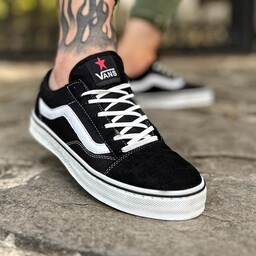 کتونی ونس اولد اسکول vans مشکی سفید مردانه اسپرت کفش کتونی 