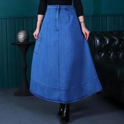 دامن بلند زنانه جین سنگشور شده با آنزیم ارسال رایگان 