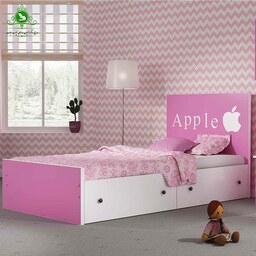 تخت خواب یک نفره دخترانه مدل اپل با کشو بدون تشک  (ارسال به شهرستان پس کرایه)
