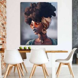 تابلو بوم چاپی لاویا طرح زن سیاه پوست آفریقایی کد LAV-1230
