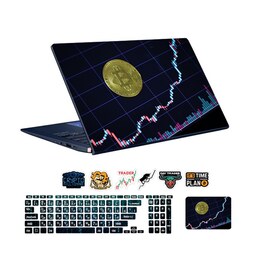 اسکین(برچسب) لپتاپ به همراه استکیر کیبورد و تاچ پد-طرح bitcoin-trade -کد15-سفارشی