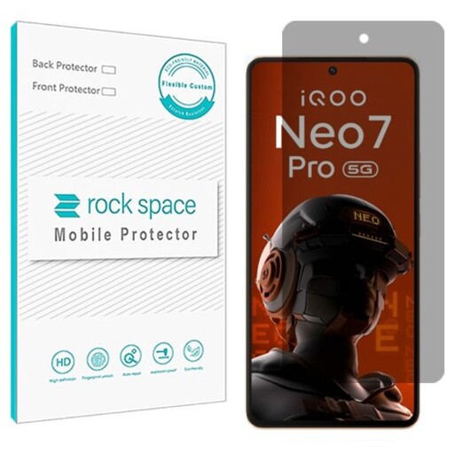 گلس ضدضربه حریم خصوصی(ضدفضولی) مخصوص گوشی  ویوو iQOO Neo 7 Pro برند راک اسپیس 