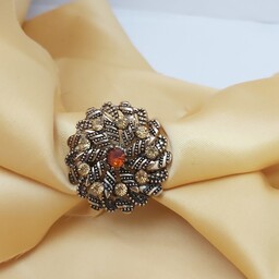 حلقه روسری فارهه از سری مدلهای  انگشتری رنگ طلایی کدر کد7