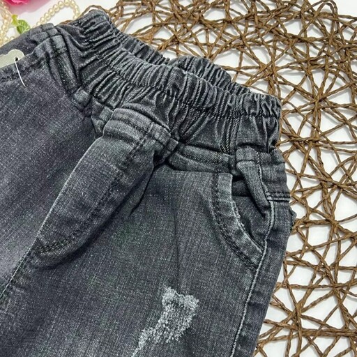 شلوار جین زغالی دخترانه مام استایل  سایز 75 تا 100  ارسال رایگان 