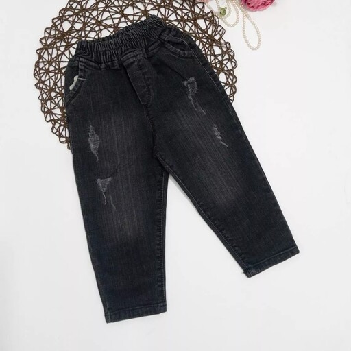 شلوار جین زغالی دخترانه مام استایل  سایز 75 تا 100  ارسال رایگان 