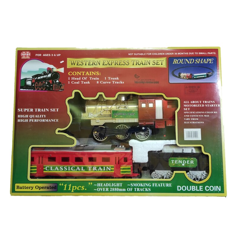 اسباب بازی قطار الکتریکی ریلی مدل کلاسیک با جعبه ایی نوستالژی