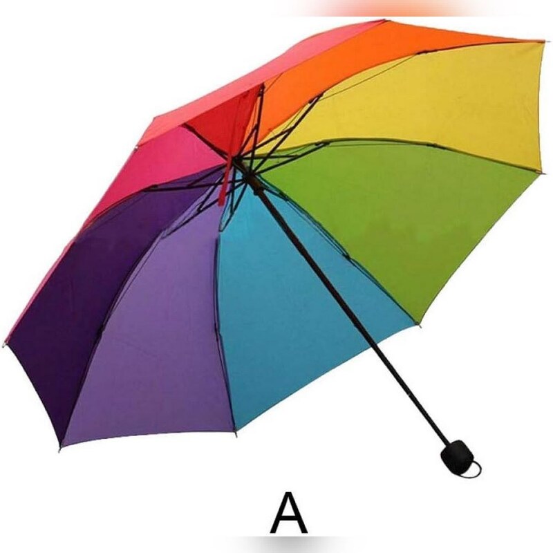 چتر رنگین کمانی تاشو کاملاً دستی ضد آب وارداتی کاوردار