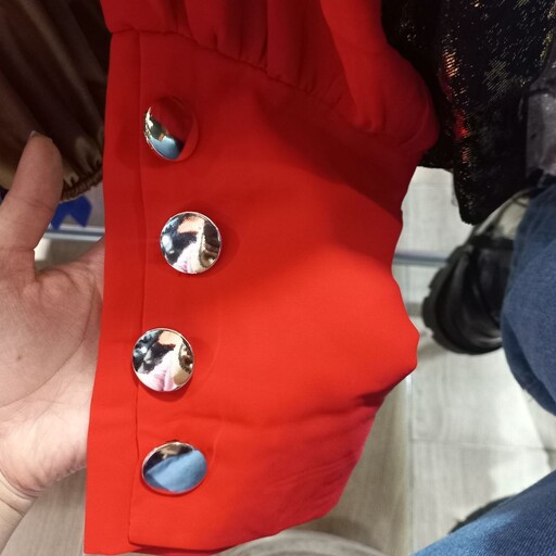 شومیز آستین دکمه جنس الیزه مرغوب دارای رنگبندی و فری تا سایز 46