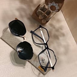 فریم عینک کائوچویی همراه با کاور افتابی استاندارد