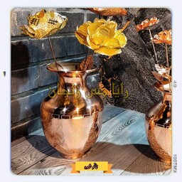 گلدان مسی - سایز بزرگ - طرحدار لیزری - مدل بلونی - نانو شده - فروشگاه رایا مس زنجانی