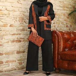 کت و شلوار زنانه به همراه کیف طرح سنتی