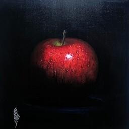 نقاشی اکرلیک روی بوم دیپ با طرح سیب سرخ بت سایز 50 در 50 و هزینه ارسال به عهده مشتری 
