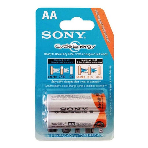 باتری قلمی شارژی 2تایی برند سونی Sony cycle energy 3000mah