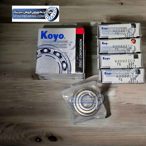 بلبرینگ 6202   C3  zz (واشر فلزی-دور بالا )  برند  Koyo  ژاپن اصلی مجموعه بسته 3 عددی  با ضمانت اصالت کالا