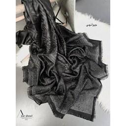روسری مشکی نخ ابریشم ژاکارد 140 دورنگین مدل جیوانچی Givenchy