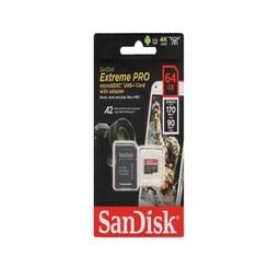 کارت حافظه  SanDisk Extreme Pro microSDXC U3 A2  adaptor V30-64GB