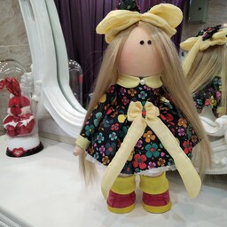 عروسک روسی از صفر تا صد دست ساز کت وکلاه عروسک استر کشی شده قد عروسک در حدود 38 سانت