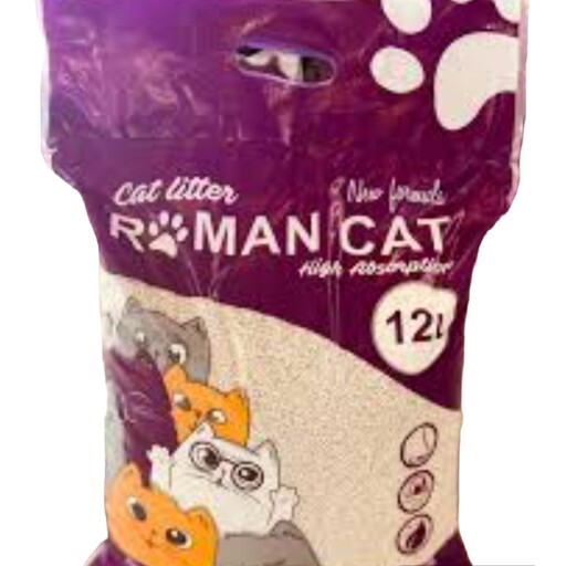 خاک بستر گربه آنتی باکتریال برند Roman Cat وزن ( 10 کیلو ) پت شاپ تافی