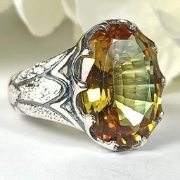 انگشتر الکساندریت نقره الماس تراش سمپلاس