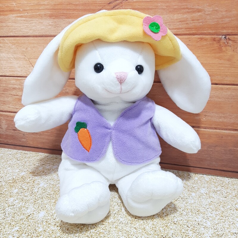 عروسک پولیشی خرگوش فوق العاده زیبا و با کیفیت .حجیم و تپلی . ضد حساسیت.قابل شستشو