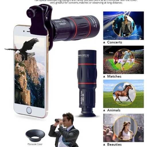 زوم 18 برابری اپکسل 
لنز TELEPHOTO 
