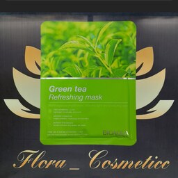 ماسک صورت ورقه ای  چای سبز  ( GREEN TEA ) بیواکوا ( BIOAQUA ) آبرسان و  ضد جوش و آکنه  مناسب انواع پوست  و خشک ( 25 گرم)