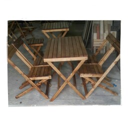 میز و صندلی تاشو  چوبی4 نفره