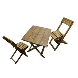 میز و صندلی تاشو چوبی  2 نفره