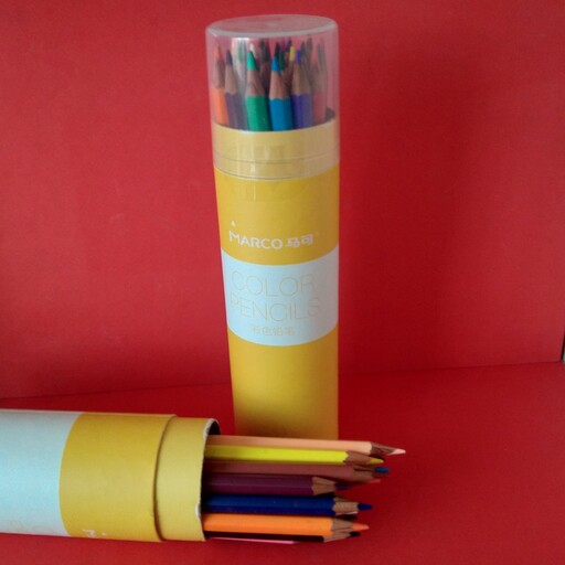 مداد رنگی24 رنگ مارکو ( Marco ) استوانه ای فلزی