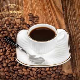 فنجان و نعلبکی قهوه خوری چینی شرکت لمون ساخت ایران 