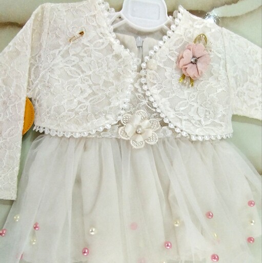 لباس عروس نوزادی دو تیکه 4 سایز مناسب 3 ماهه تا 2 سال 