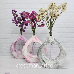 گلدان بتنی سایز بزرگ با جاگلی شیشه ای مناسب گل طبیعی و مصنوعی (قیمت برای یک عدد نوشته شده)