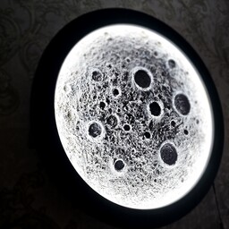 تابلو ماه کامل قطر 50 با نورپردازی و آداپتور وصل مستقیم به پریز برق