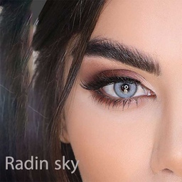 لنز رنگی آبی یخی دور مشکی سالانه آیس کالر radin sky