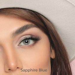 لنز رنگی آبی بدون دور طبیعی سالانه آیس کالر  sapphire blue