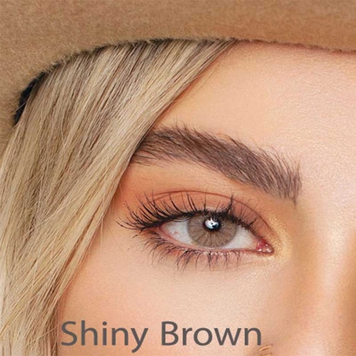 لنز رنگی عسلی بدون دور طبیعی سالانه آیس کالر shinybrown