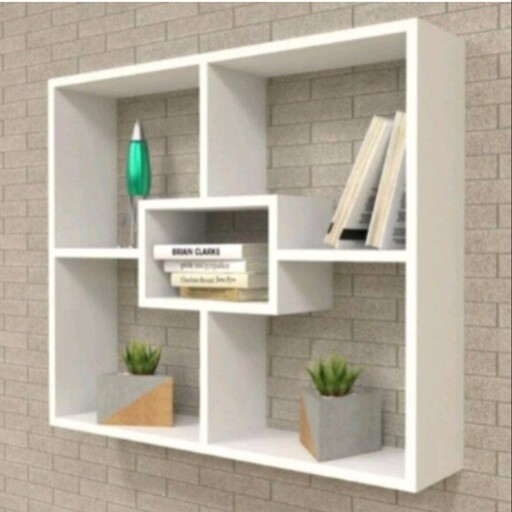 شلف دیواری کتابخانه مربع ،تمام mdf