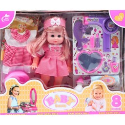 عروسک دخترانه آرایشگر بی بی بورن با شسوار و وسایل آرایش مدل baby-born-689-5 اسباب بازی دخترانه