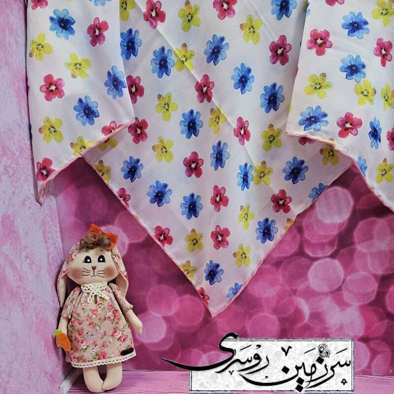روسری طرح دخترانه محصول ایرانی باکیفیت جنس نخی قواره 90سانت مناسب پنج تا نه سال ارسال به سراسر کشور 