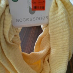 شال گردن رینگی بافت زنانه برند آلمانی اکسسورایز رنگ زرد