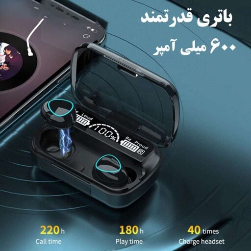 ایرپاد - هندزفری بلوتوثی NEWEST M10 V5.3 در مگنتی باطری بزرگ اصلی